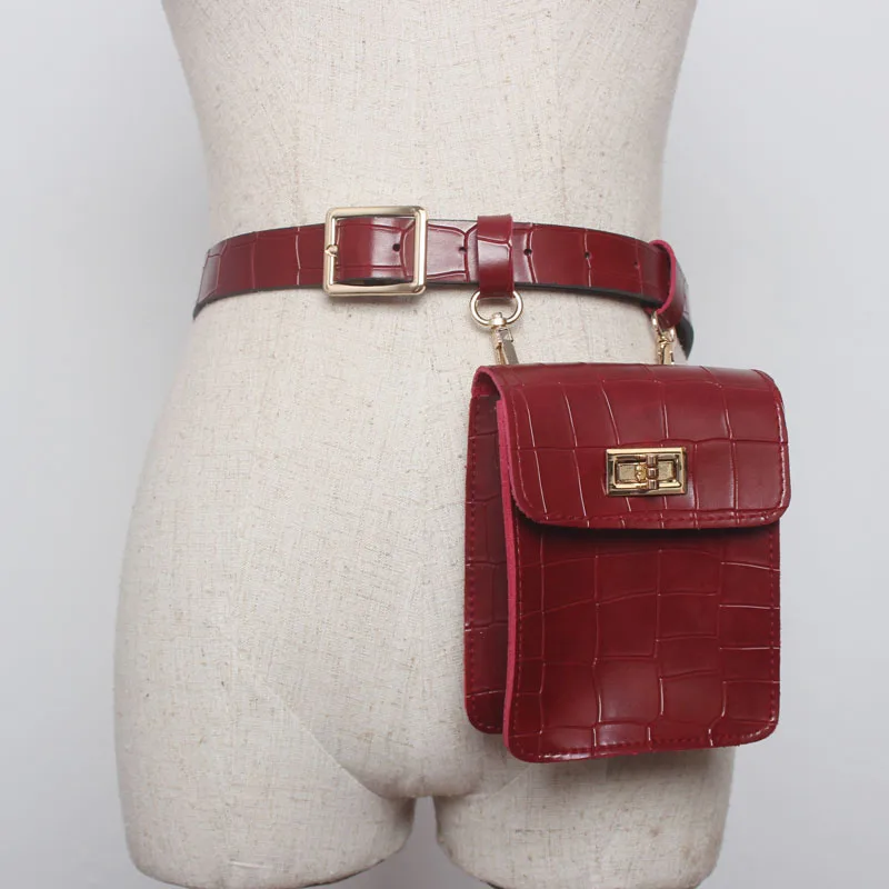 Red Waist pack Женские карманы пояс сумка крокодиловый узор модная сумка женская банановая сумка мода прилив сумка - Цвет: Red Waist pack