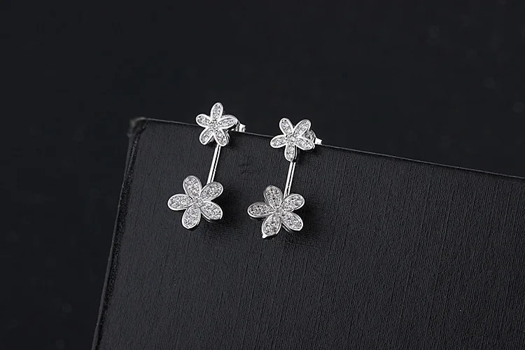 Женские серьги гвоздики из серебра 2017 пробы с фианитом|silver stud earrings|sterling silver