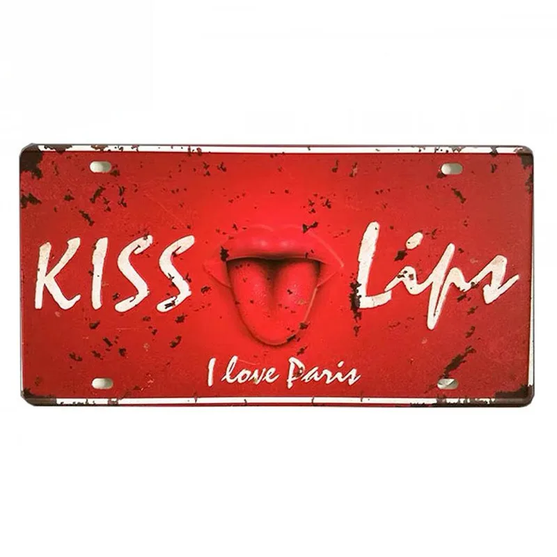Металлическая вывеска с надписью I Love You Lips жестяные вывески винтажная табличка