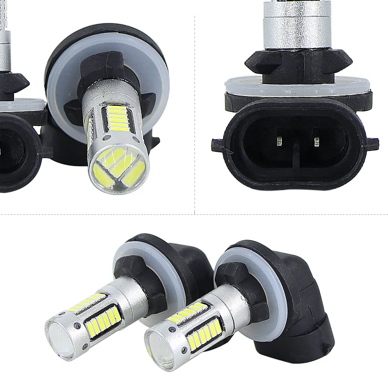 SAARMAT 2* Высокая мощность 6500K белый 30-SMD 4014 881 889 H27 светодиодный Сменные лампы для автомобильных противотуманных фар, 12V светодиодный Белый