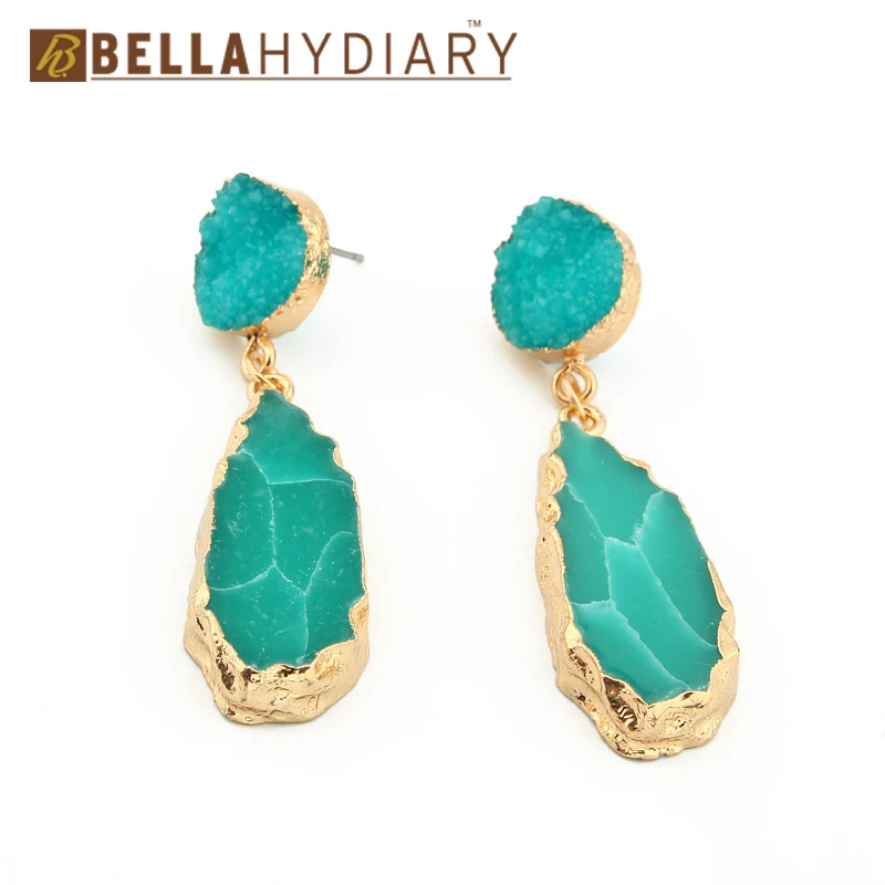 Bijoux, розовые шикарные серьги из смолы с друзами, длинные висячие серьги для женщин, ювелирное изделие, массивные Подарки для женщин, аксессуары Brinco