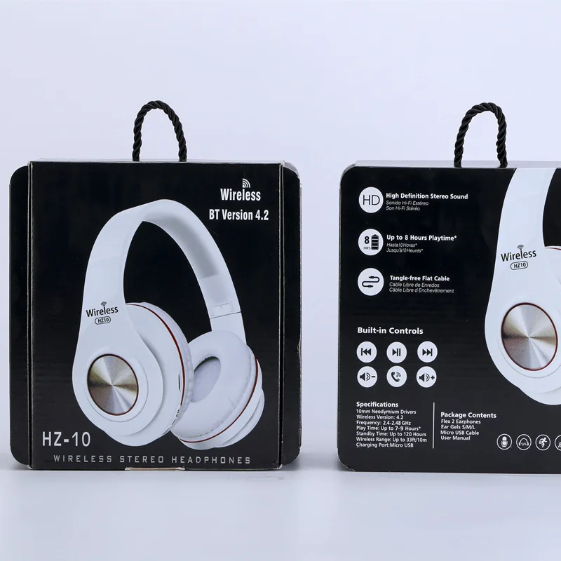 Беспроводные Накладные наушники HZ10 Bluetooth складные регулируемые с микрофоном для