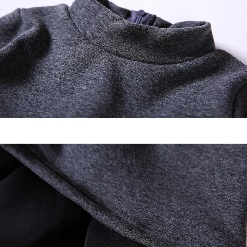 2019 Warm Thick Spring Winter Turtleneck Black Princess Dress Kids For Girl Long Sleeve Party Baby Toddler Child Dresses | Детская