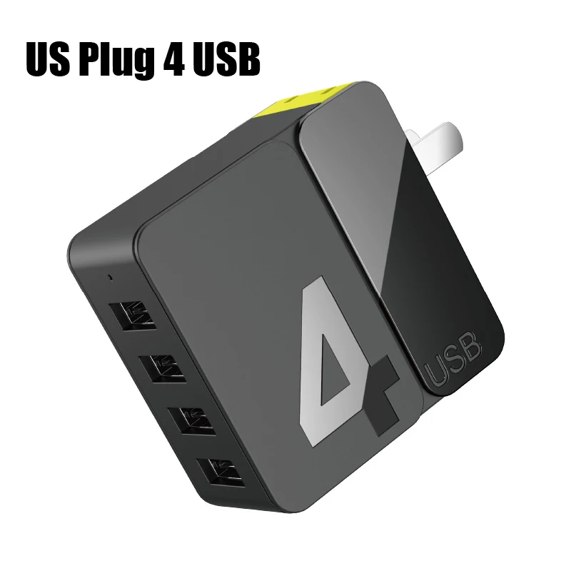 US 4 USB Black 2 4 USB зарядное устройство Rock Универсальный адаптер для быстрой зарядки 5V2. 4A 5V4A EU US штекер для iPhone 7 X XS Max samsung S10 Plus Xiaomi - Тип штекера: US 4 USB Black