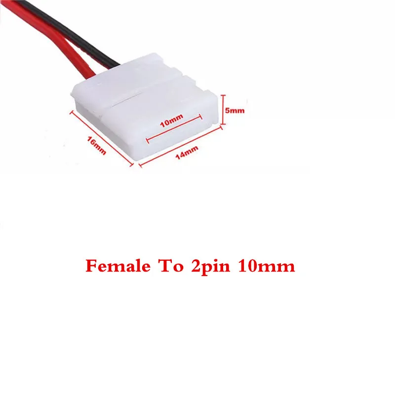 Wire to 2pin 10mm 5 шт./лот 2pin 8 мм 10 мм Женский DC адаптер светодиодные ленты соединительный кабель с проводом сварочный Разъем для одного цвета светодиодные ленты - Цвет: Wire to 2pin 10mm