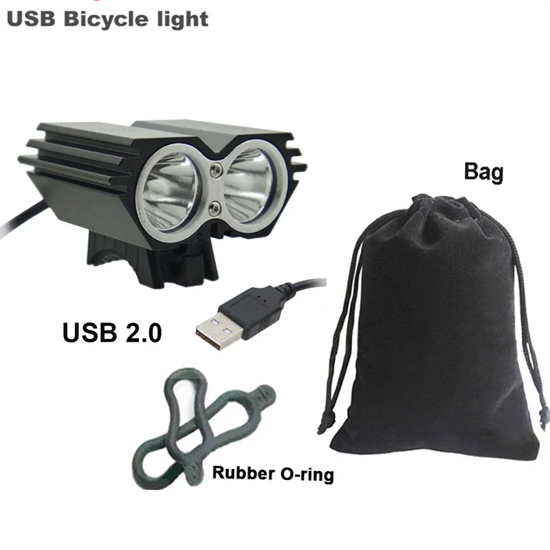 X bag USB велосипедный светильник Solarstorm велосипедная лампа 2 X T6 светодиодный 5000 люмен велосипедный светильник налобный фонарь+ уплотнительное кольцо(без зарядного устройства - Цвет: X bag