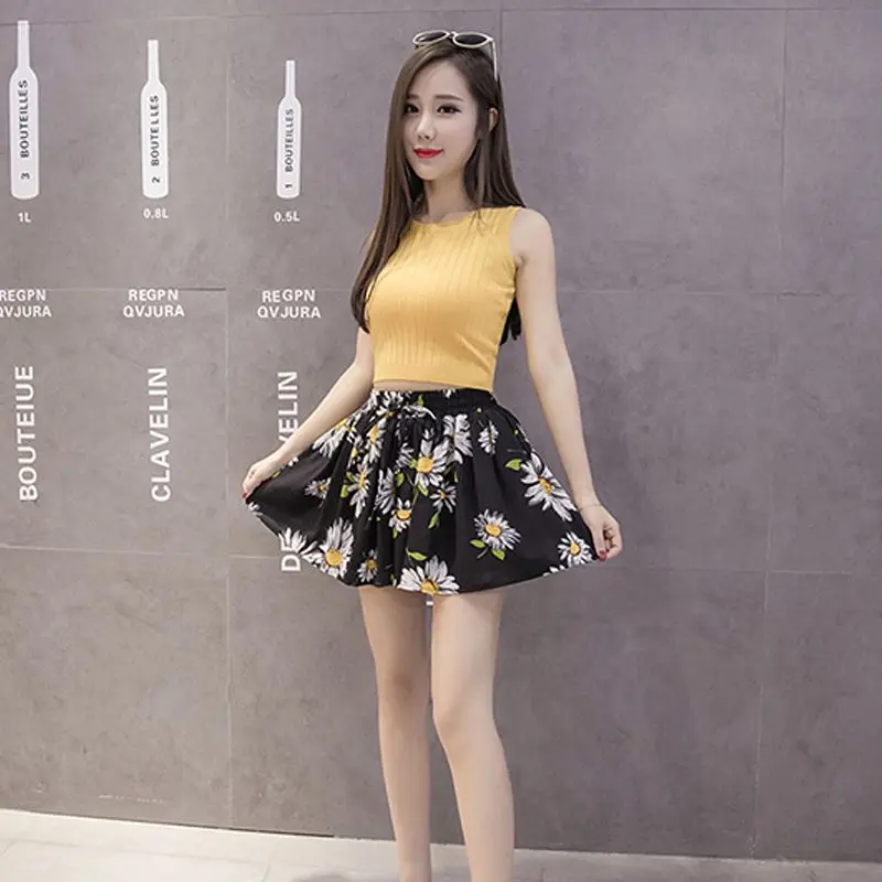 

Summer Chiffon Shorts Women's Fashion Floral Shorts High Waisted Short