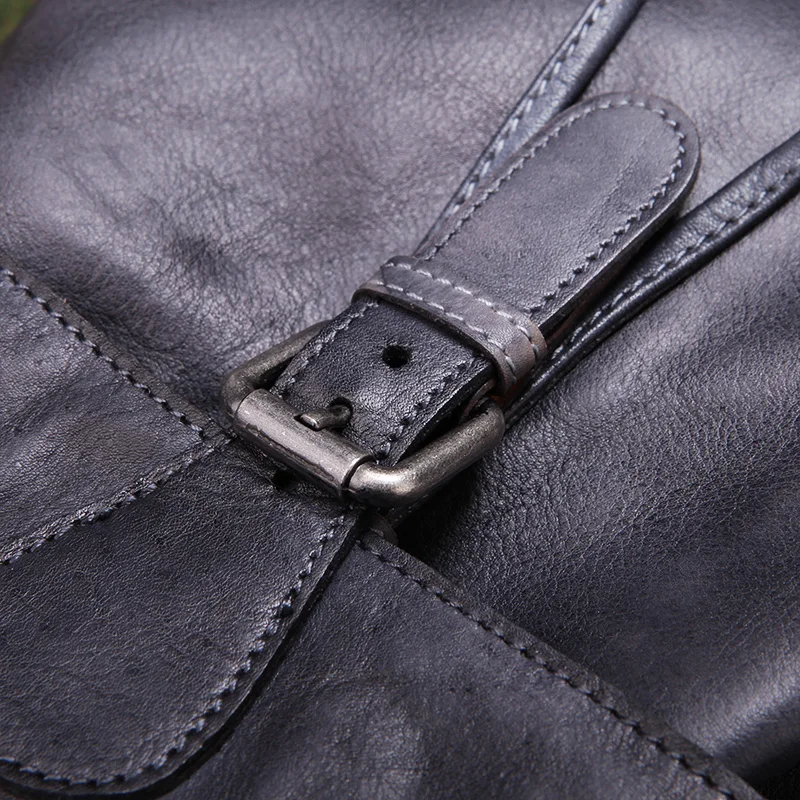 

Women Backpack Autumn 2019 Original Genuine Leather Rucksack Vintage Leisure Top-handle Shoulder Bags Cow Leather Drawstring Bag