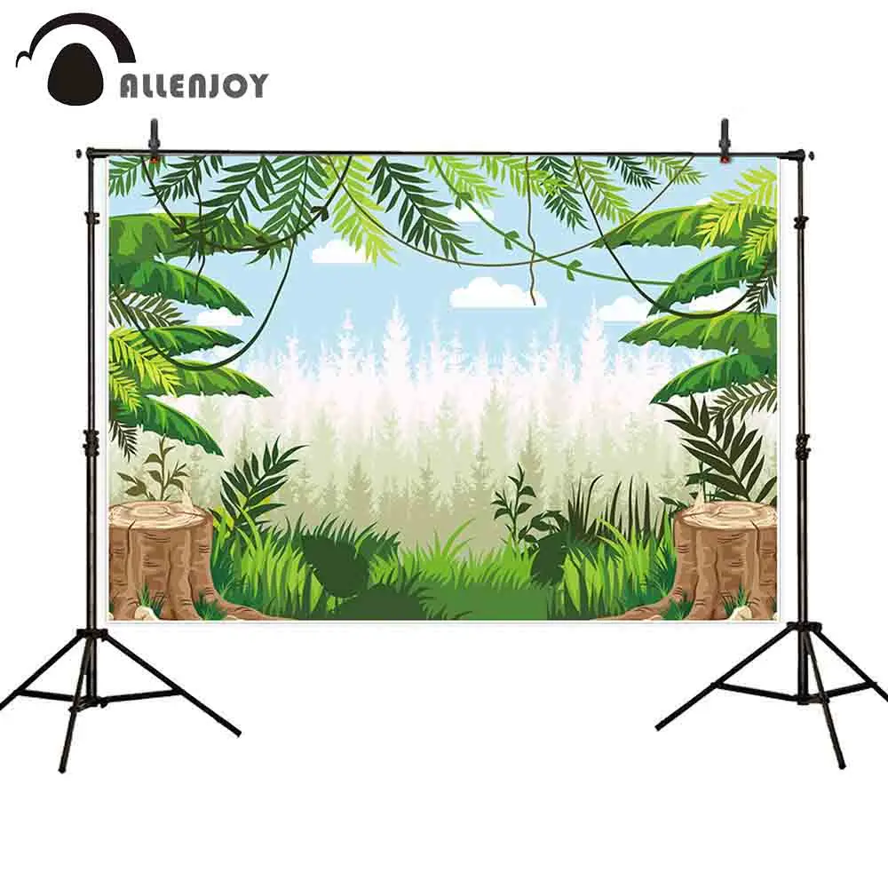Allenjoy фото фон лес зеленые листья трава весна мультфильм задник фотостудия фотобудка для фотосессии