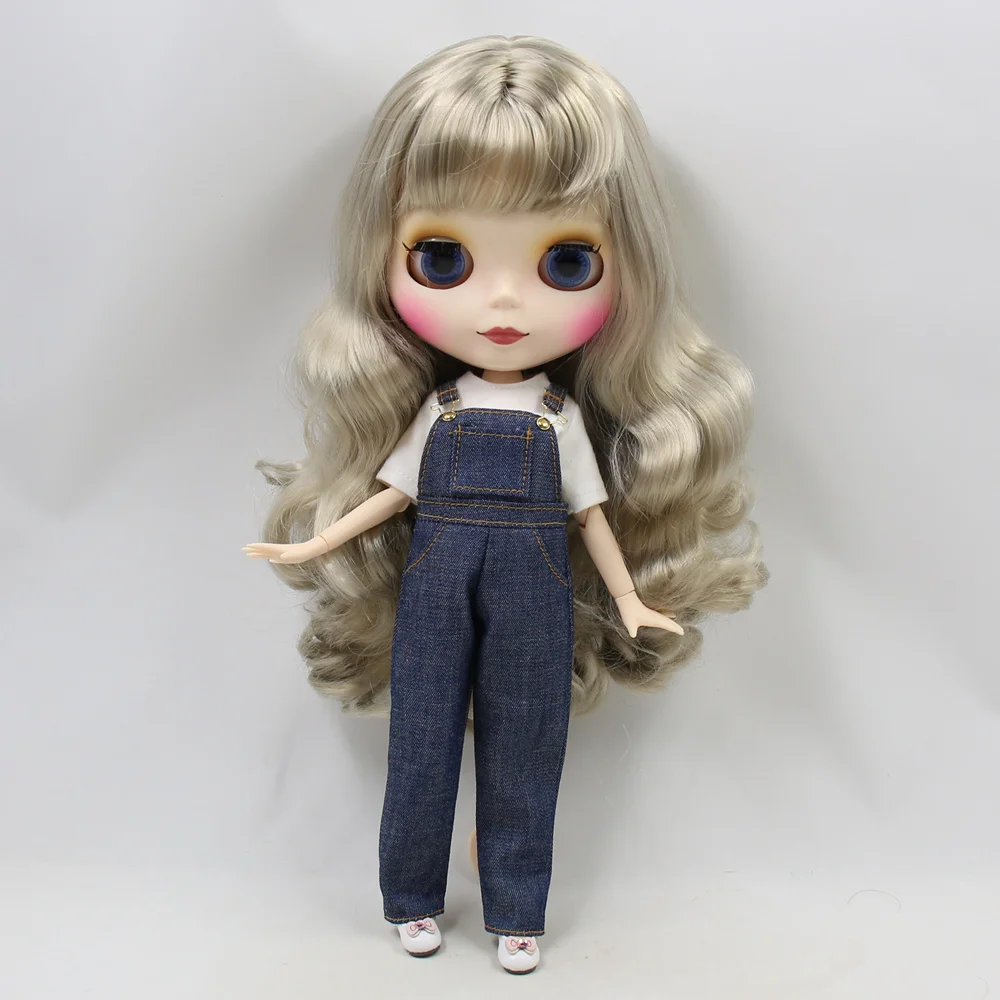 Одежда для куклы DBS blyth милый модный джинсовый комбинезон с белым коротким sle
