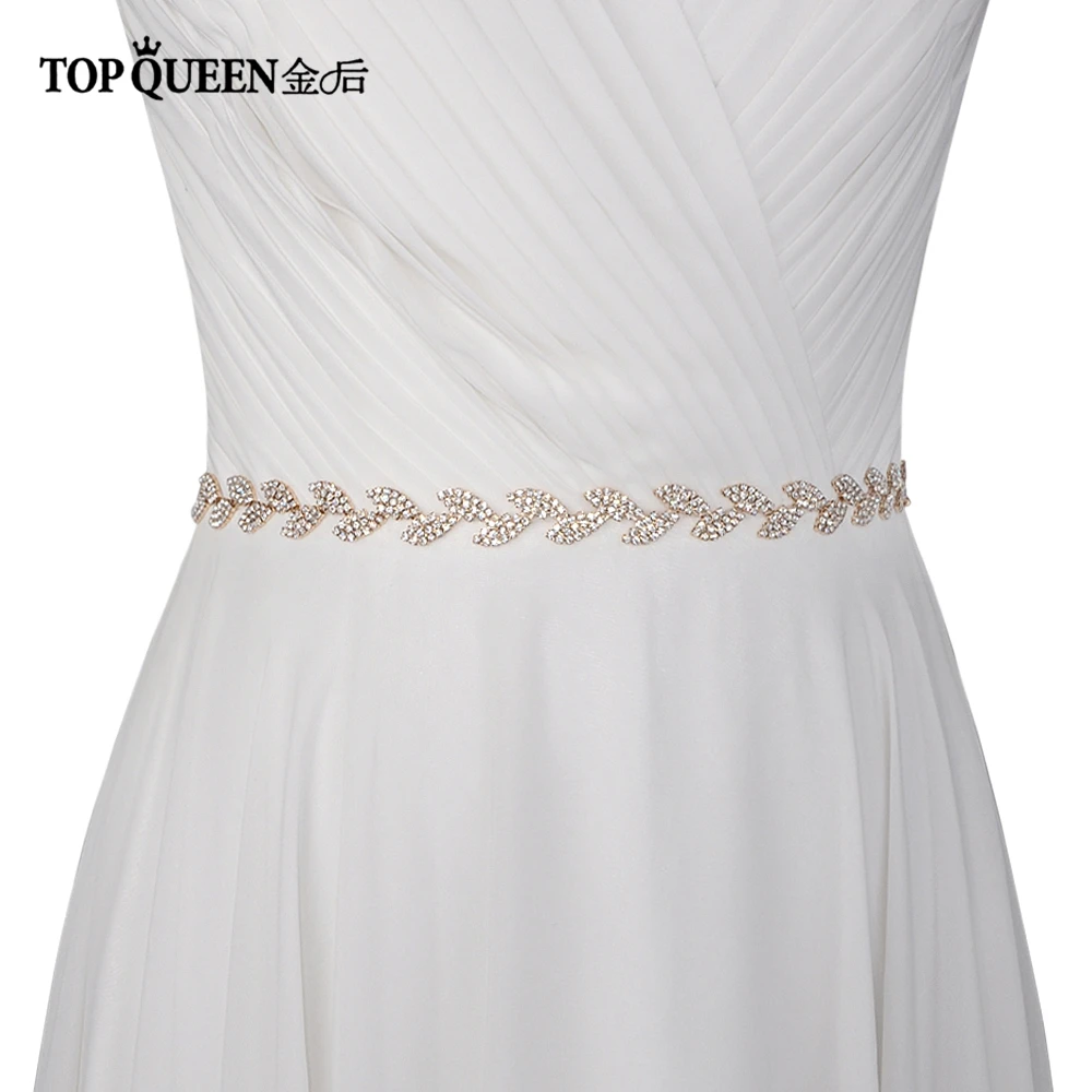 TOPQUEEN S198 Стразы с бриллиантами красивый цвет женский свадебный ремень свадебный пояс Серебряная тонкая лента