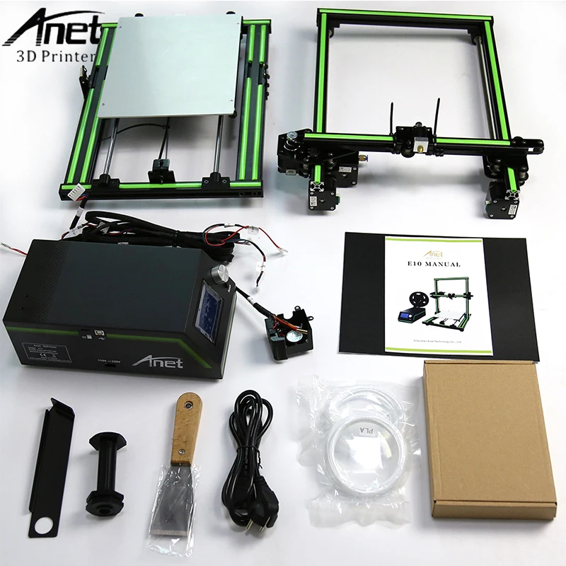 Anet E10 3D принтер DIY Kit Большой размер Reprap i3 мини 300x300x400 мм 0 4 сопло Алюминиевая рама