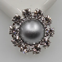 silver 14mm Новинка, 10 шт., разные размеры, Золотой/Серебряный жемчуг, кристалл, кнопка для волос, цветок, Кенте, банты, свадебный букет, аксессуары для одежды - Цвет: silver 14mm