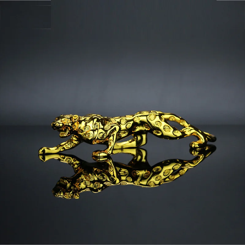 19cm Gold Автомобильные украшения, фигурка леопарда, классный Авто Декор, интерьер автомобиля, приборная панель, изделия из смолы, украшение дома, аксессуары, подарок - Название цвета: 19cm Gold