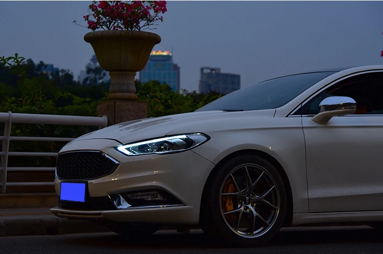 Автомобильные передние лампы для Ford Fusion Mondeo фары Биксеноновые лучевые линзы проектор Hid лампа с желтым поворотным знаком