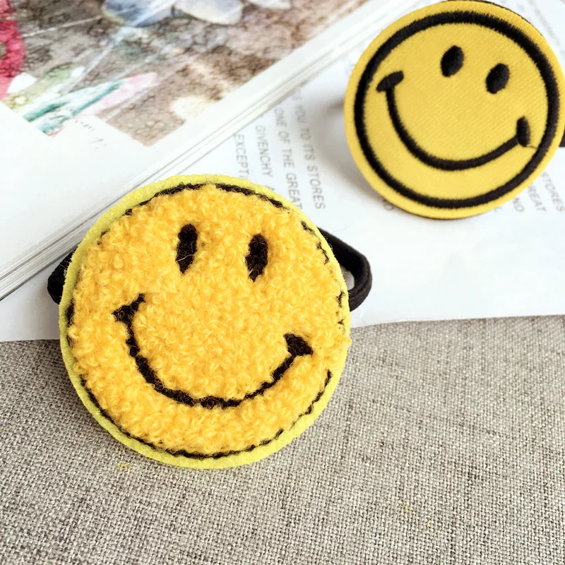 Резинка для волос с милой смайликой эластичная резинка повязка на голову из