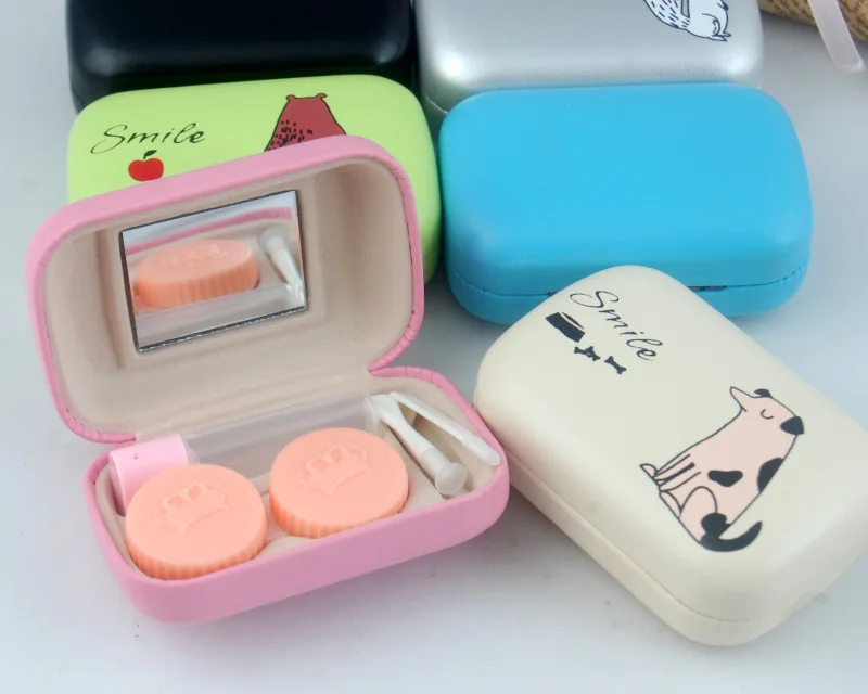 Чехол для контактных линз LIUSVENTINA портативный кожаный футляр с зеркалом цветных