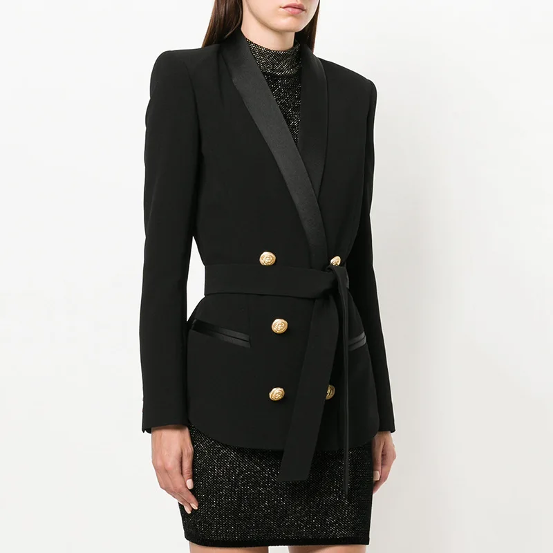 Женский двубортный приталенный костюм OL профессиональный пиджак Ранняя весна