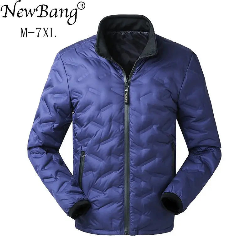 NewBang Brand 6XL 7XL Men Fashions Down Coat Male Down Jacket Men's Winter Thick Warm Double Side Reversible feather Jacket
