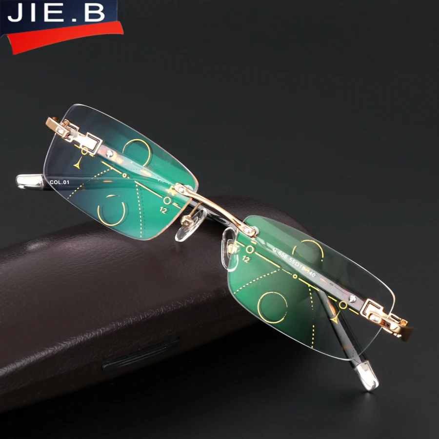 Новинка 2017 мужские очки из титанового сплава качественные прогрессивные линзы
