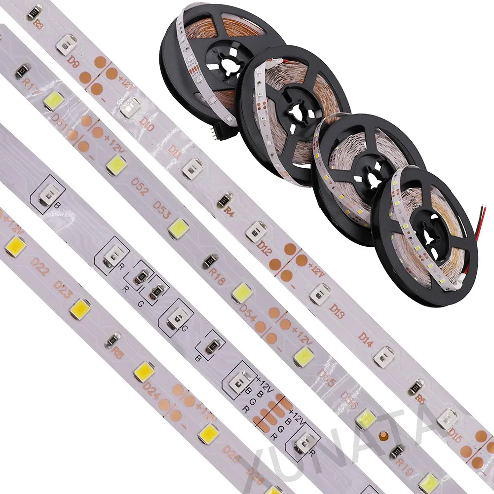 5 м/лот DC12V SMD 2835 5050 лента света 60leds/M Водонепроницаемый белый/теплый белый супер яркий 5054 гибкие светодиодные полосы