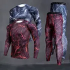 Комплект компрессионный мужской, с длинным рукавом, для тренировок и бодибилдинга