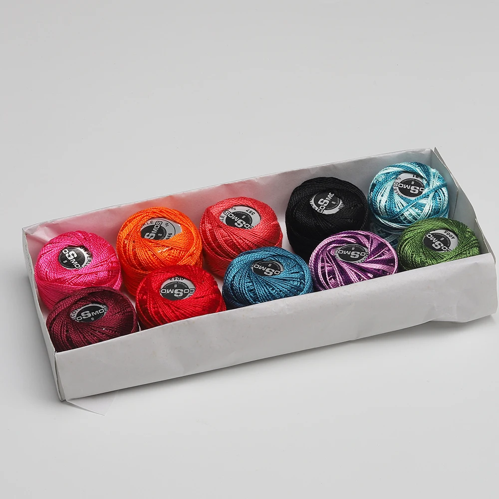 Размер 8 двойная мерсеризованная длинная Штапельная жемчужная хлопчатобумажная