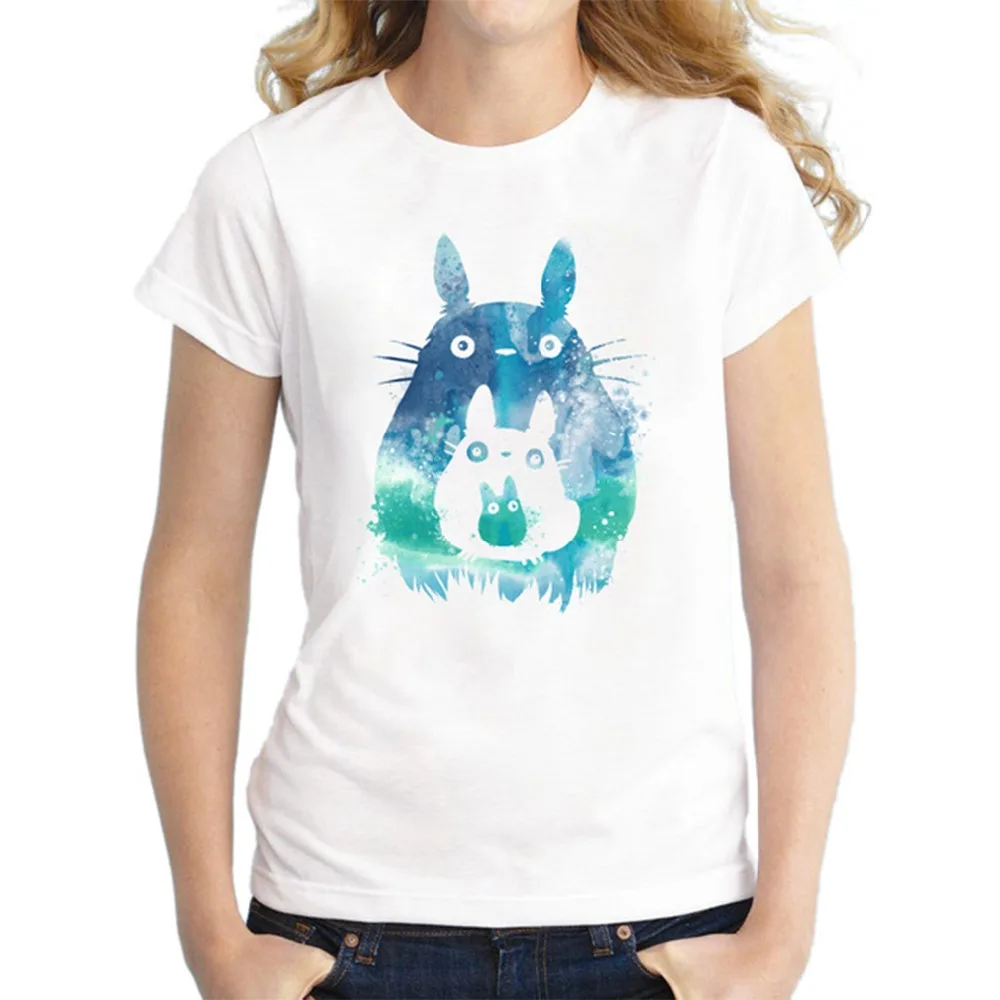 2018 New Fashion Totoro with Mini Totoros Design Women T-Shirt Short Sleeve Tops Novelty Lovely Printing Tee Shirts | Женская одежда