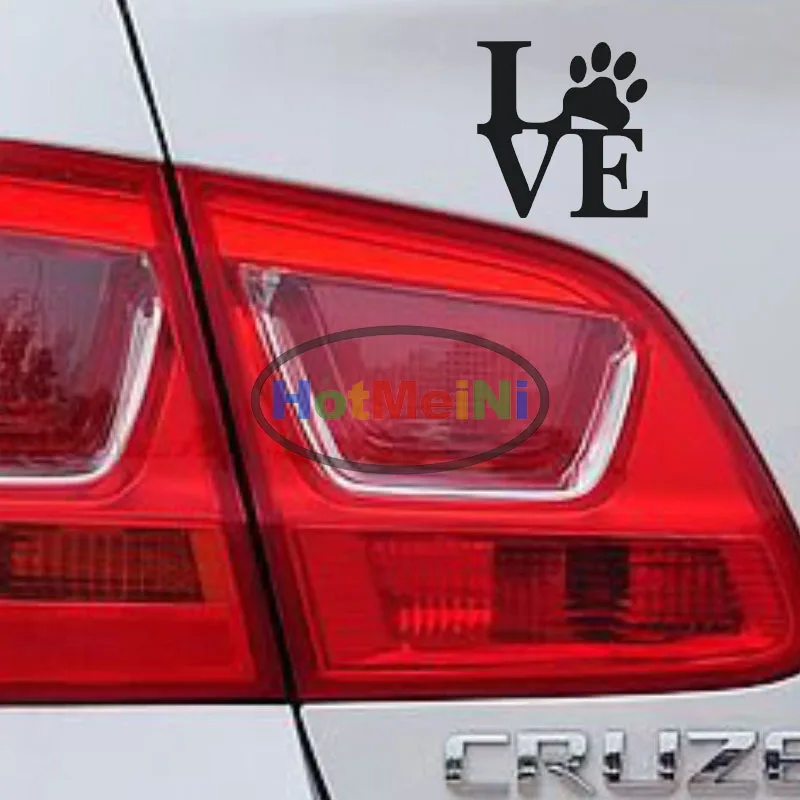 HotMeiNi Car Sticker 13*12.5cm funny love dog styling footprint Motorcycle Auto Waterproof Vinyl decoration Decal | Автомобили и