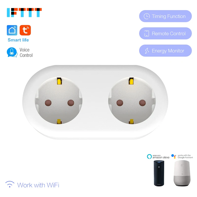 Умная розетка 2 в 1 с поддержкой Wi-Fi 16 А | Электроника