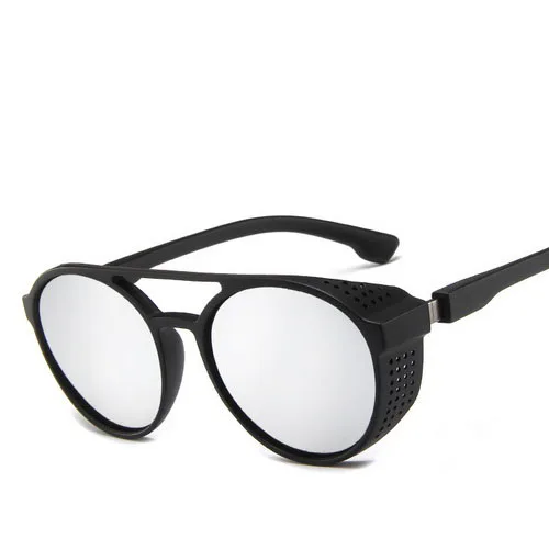 C05 Mirror Vintage Men Steampunk Sunglasses Women Retro Goggles Round Flip Up Glasses Steam Punk Eyewear Z094 - Цвет линз: C05 Mirror