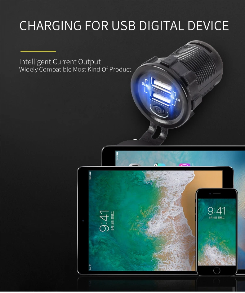 Обновление 12 V-24 V Dual USB Автомобильное зарядное устройство Зарядное устройство+ прикуриватель+ Вольтметр Автомобильный USB розетка с независимыми вкл/выкл 2,1+ 2.1A авто зарядное устройство для Зарядное устройство