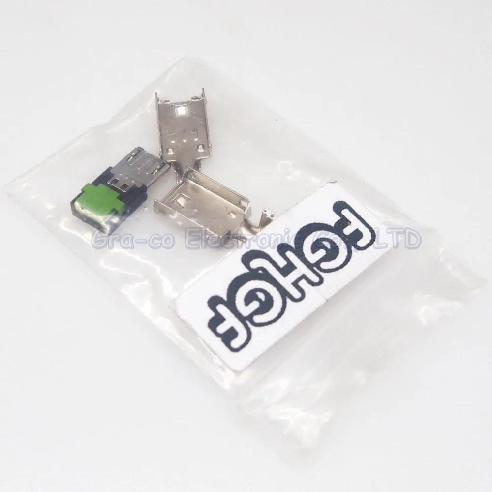 100 набор 3 в 1 MICRO USB штекер с металлическим корпусом корпус Mike 5 P Эндрюс USB интерфейс прокалывается Solderless пресс тип провода
