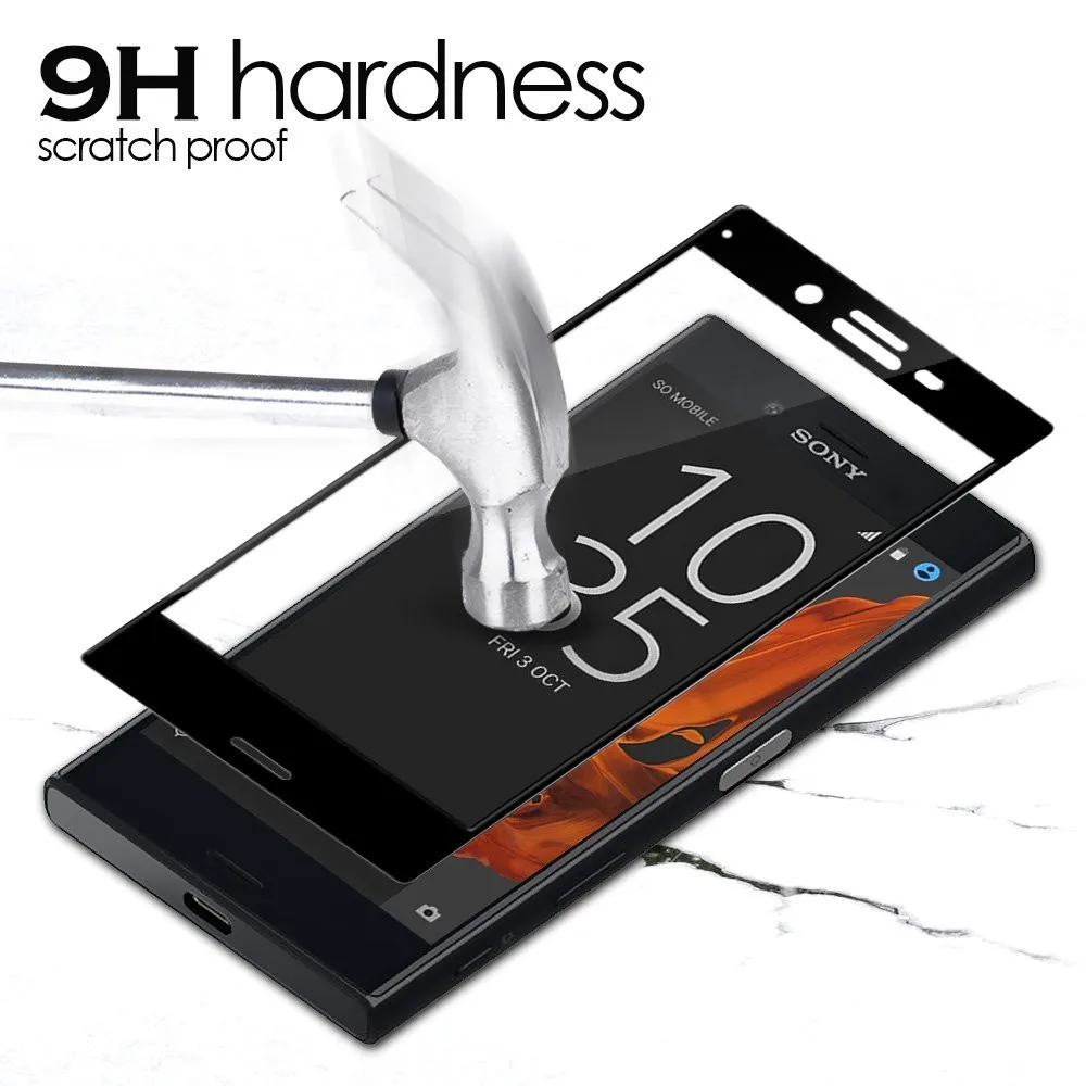 Закаленное стекло Fecoprior XA1 XZ1 XZS для Sony Xperia XZ XZ1Compact 3D с изогнутыми краями полное