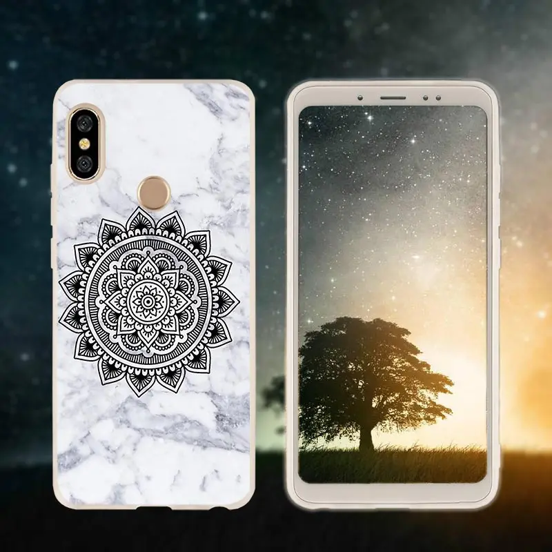 Silicone 15 Чехол для телефона для Xiaomi redmi Примечание 8 iPhone 7 6 plus 5 iPad Pro Чехол redmi 7 8 6pro 6a s2 5a 4a 4x y3 5plus 7A Винтаж Мандала с цветочным узором - Цвет: Silicone 15