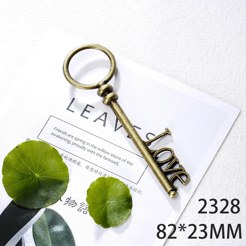 

82*23mm 2pcs Key Alloy Pendant For Diy Jewelry Making 2 Colors Antique Silver Antique Bronze No.2328