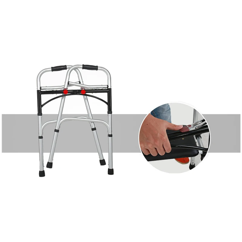 New design folding elderly disabled people portable frame walker walking aids with backrest