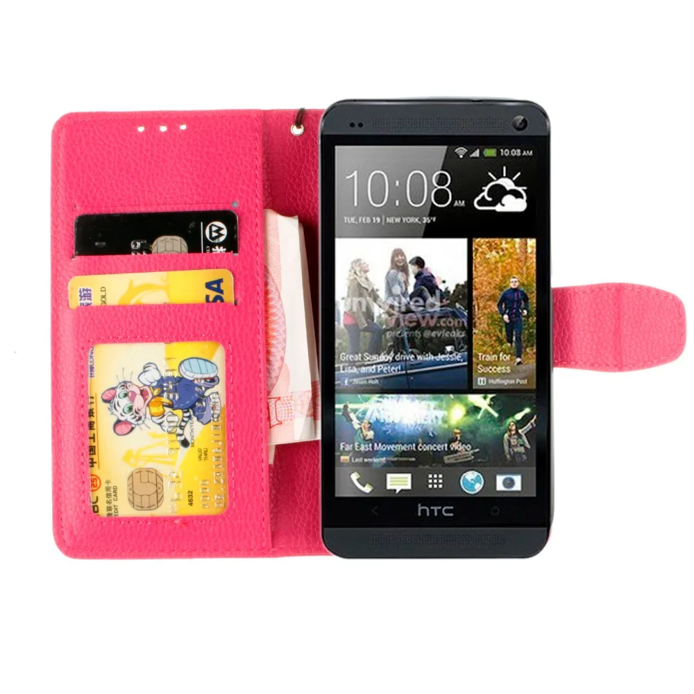 Luxury Retro Flip Case Cover For HTC One M7 Leather + Soft Silicon Wallet 801E Phone 4.7 inch | Мобильные телефоны и