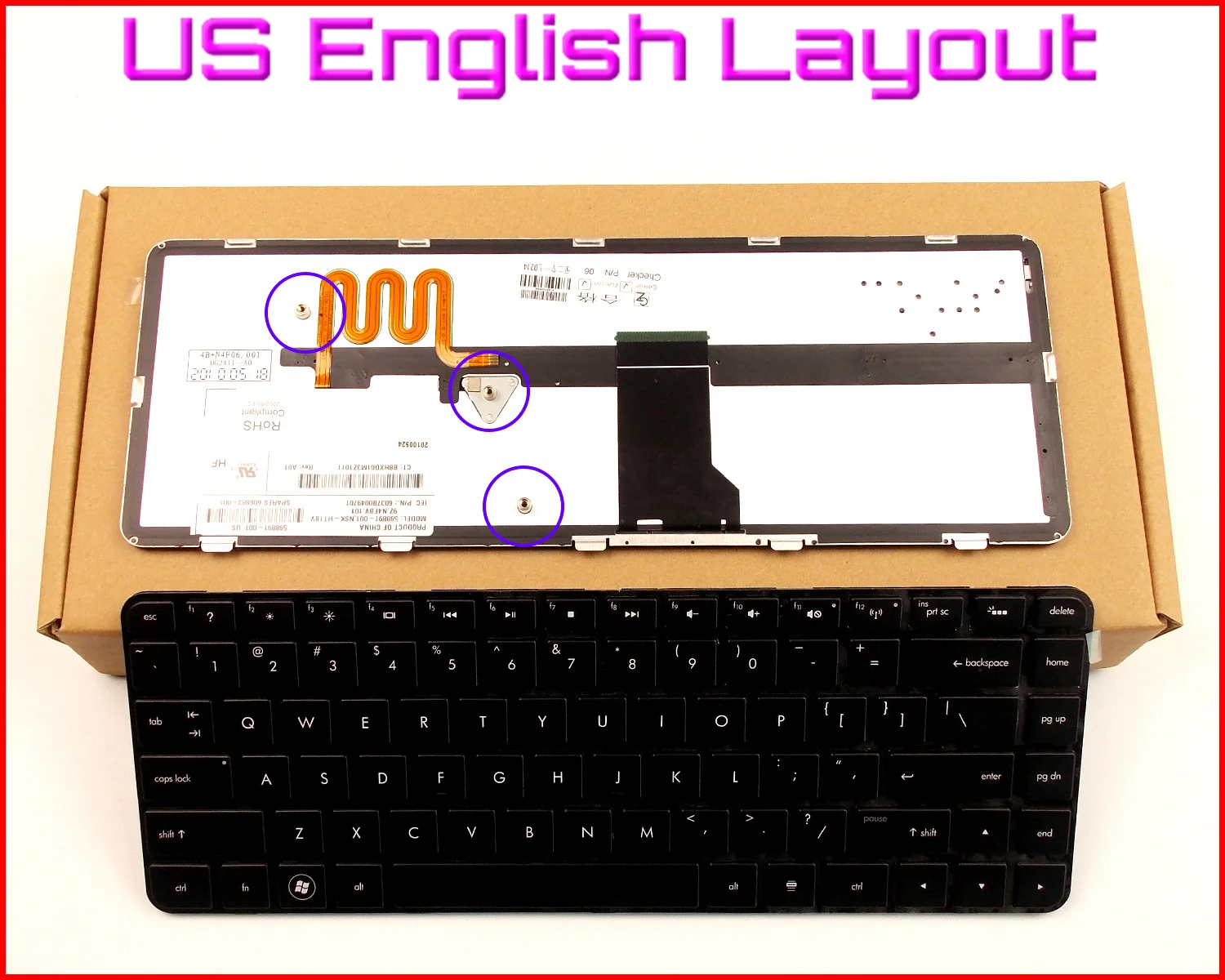 

New Keyboard US English Version for HP Pavilion DM4-2033CL DM4-2070US DM4-1165DX XH125UA DM4-1065DX WQ875UA Laptop W/Backlit