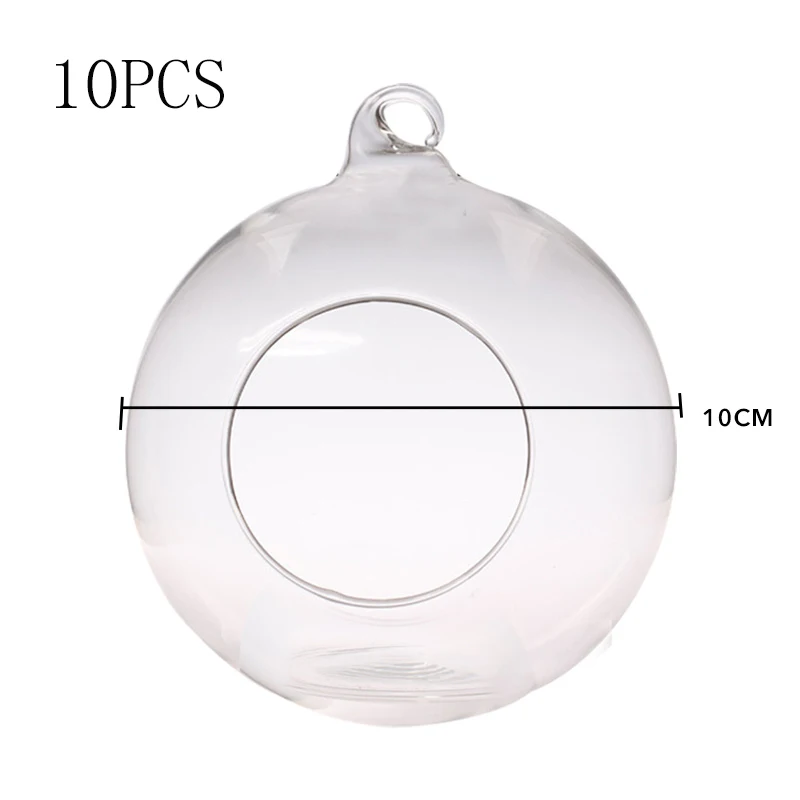 10PCS 10cm 1/5/10 шт с украшением в виде кристаллов прозрачные подсвечник с украшением в виде кристаллов Стекло подвесной подсвечник для дома Свадебная вечеринка украшения ужина - Цвет: 10PCS 10cm