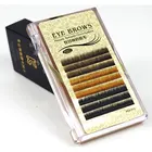 Профессиональные 0,10 мм J Curl индивидуальные черные коричневые цвета норковые удлинители бровей натуральные перманентные брови 4 мм