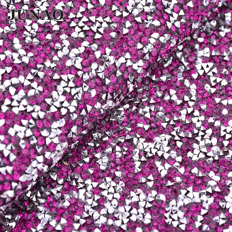 Silver Purple JUNAO 24x40 см черный самоклеющийся смолы Стразы на сетчатой основе ткань кристалл аппликация из страз обвязка Алмазный лист ремесла - Цвет: Silver Purple