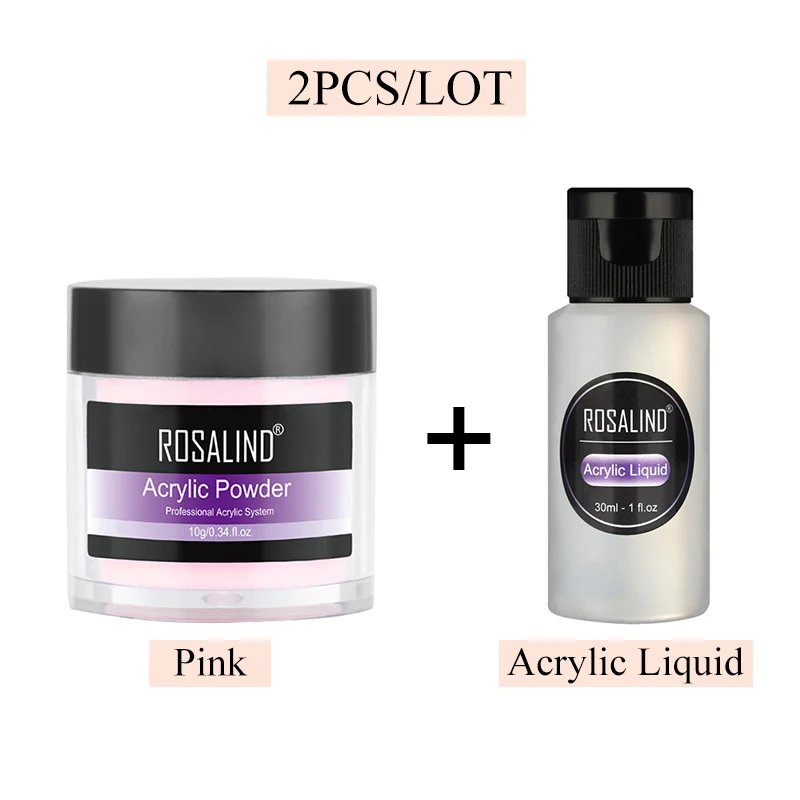 RPC-2PCS-05 ROSALIND Acrylic Powder Poly Gel For Nail Extension Polish Nail Art Decorations Crystal Manicure Set Kit Nail Accesorios - Цвет: RPC-2PCS-05