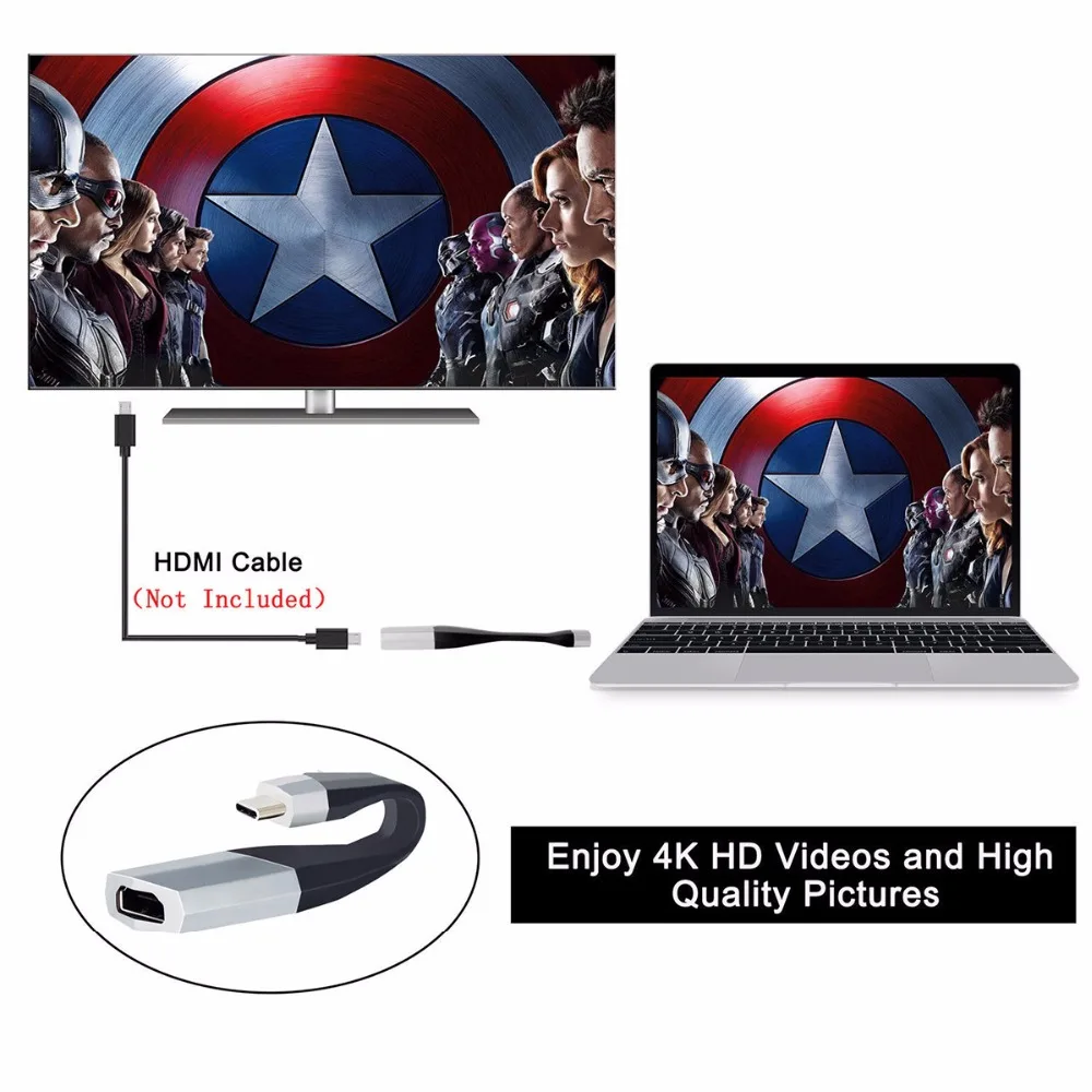 4K 30HZ USB C HDMI кабель Тип к конвертер адаптер 3 1 HDTV Ключ для MacBook Samsung Galaxy S9|Кабели VGA| |