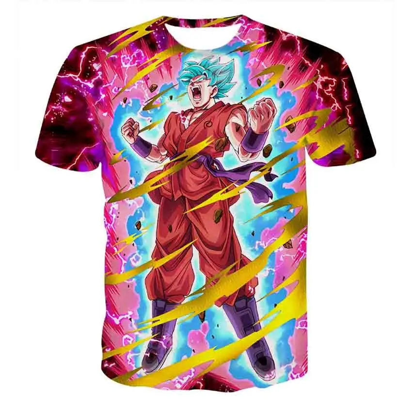 Dragon Ball Z Футболки мужские летние 3D печать Супер Saiyan Сон Гоку черный zamasu Вегета