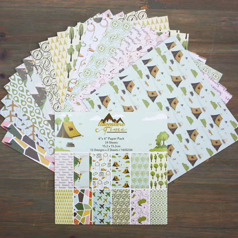 

Бумажный пакет для скрапбукинга «сделай сам» в стиле путешествия, 24 листа, бумажная подкладка ручной работы