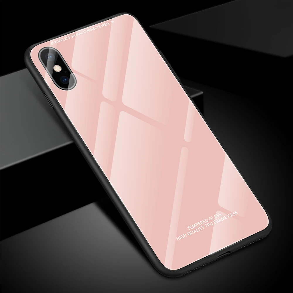 Чехол из закаленного стекла для iPhone 6, 6S Plus, X, XS, MAX, XR, роскошная жесткая задняя крышка, красный чехол для телефона s, для iPhone 7, 8 Plus, силиконовый бампер