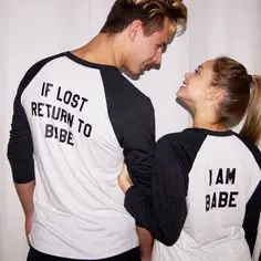 BKLD If Lost Return To Babe/ I Am Babe футболка для пар подходящие футболки с длинными рукавами