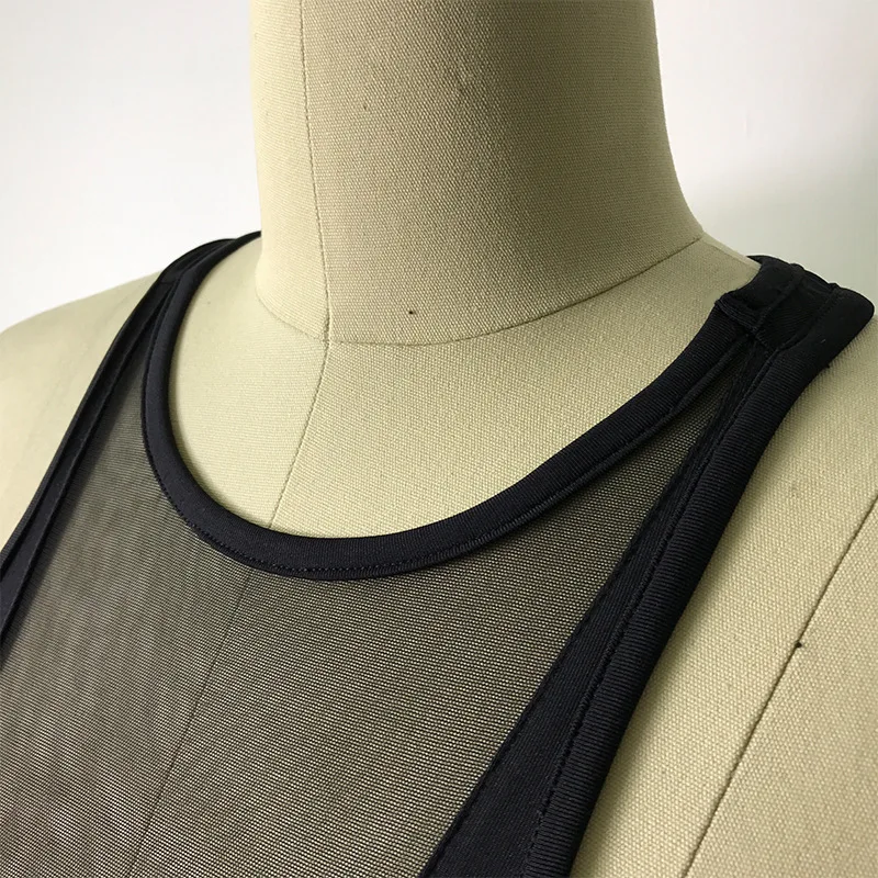 Женский топ-Бралетт черный сетчатый для тренировок | Женская одежда