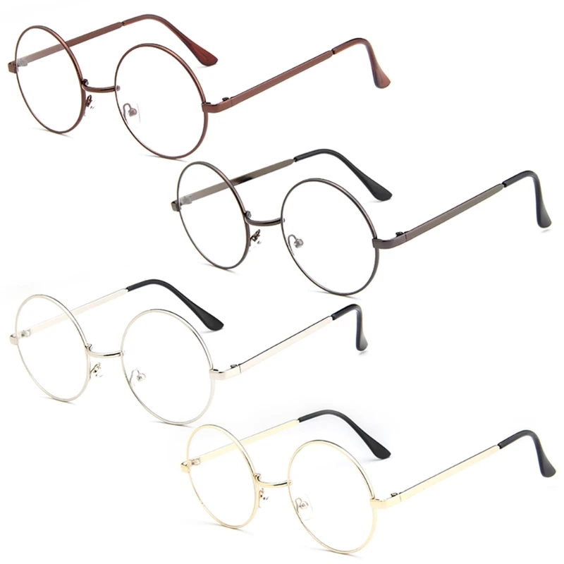 Винтажные мужские и женские ретро круглые очки оправа прозрачные линзы горячая